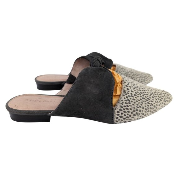 Caslon Mules Womens 6 Grey Leopard Print Slip On Career Casual Preppy Polished - Picture 9 of 9